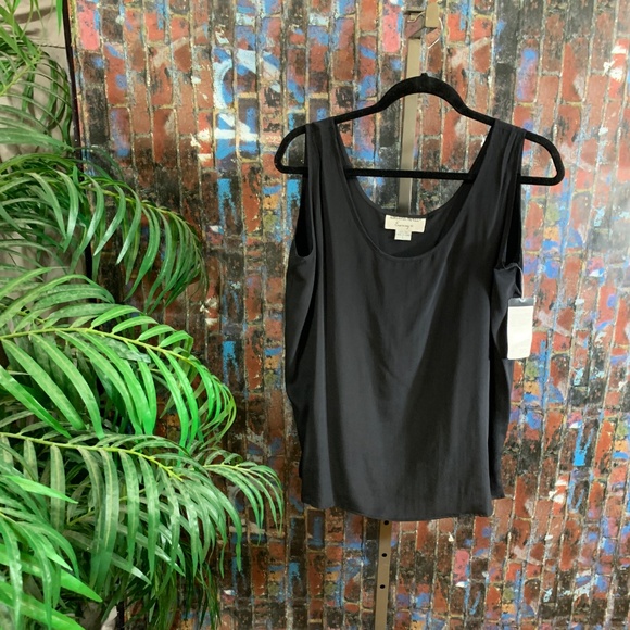 Andrianna Papell Evening Black Silk Shell - Picture 5 of 5